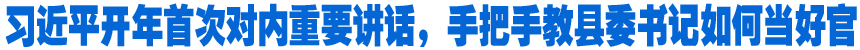 習(xí)近平開年首次對(duì)內(nèi)重要講話，手把手教縣委書記如何當(dāng)好官